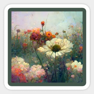 Beautiful flower garden in pastel colors. Sticker